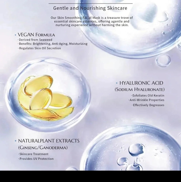 EASYWELL 5-Pack Face Sheet Mask for Skincare & Beauty, Vegan Collagen Freeze-dry - Picture 3 of 9